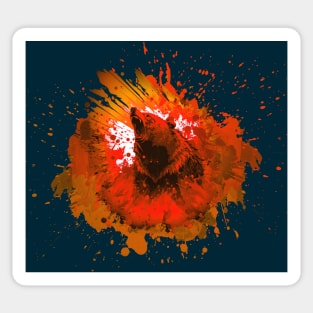 Bear Attack Spray Art (Red) Sticker